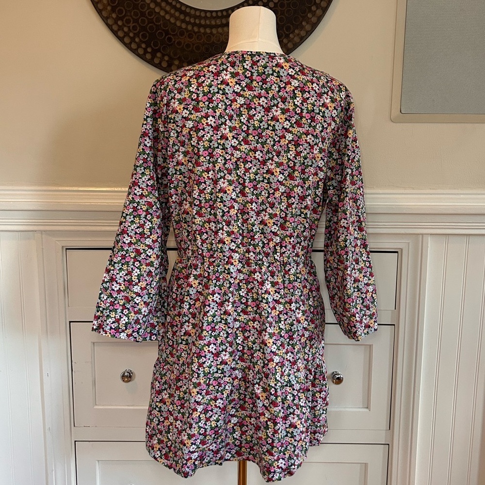 Pomander Place Floral Dress L | Spring Ditsy Daisy Print | Pockets 3/4 Sleeve - Picture 5 of 8